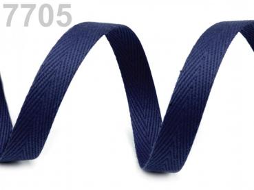 Köperband 10 mm Breit, Meterware Pariserblau